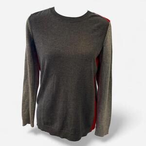 Gap grey long sleeve sweater with red accents Size S